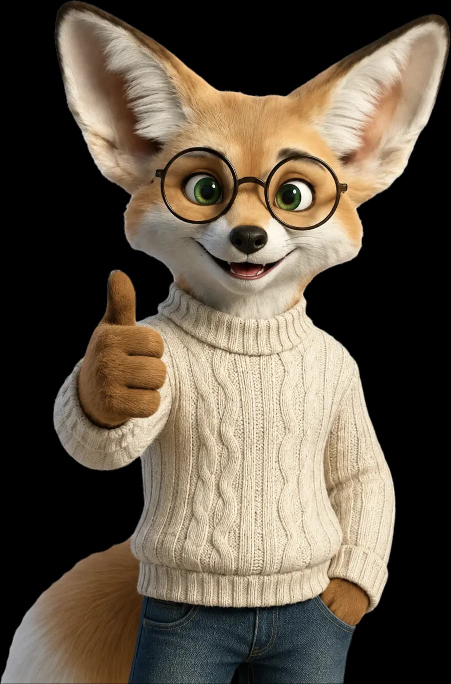 Maddie giving a thumbs up