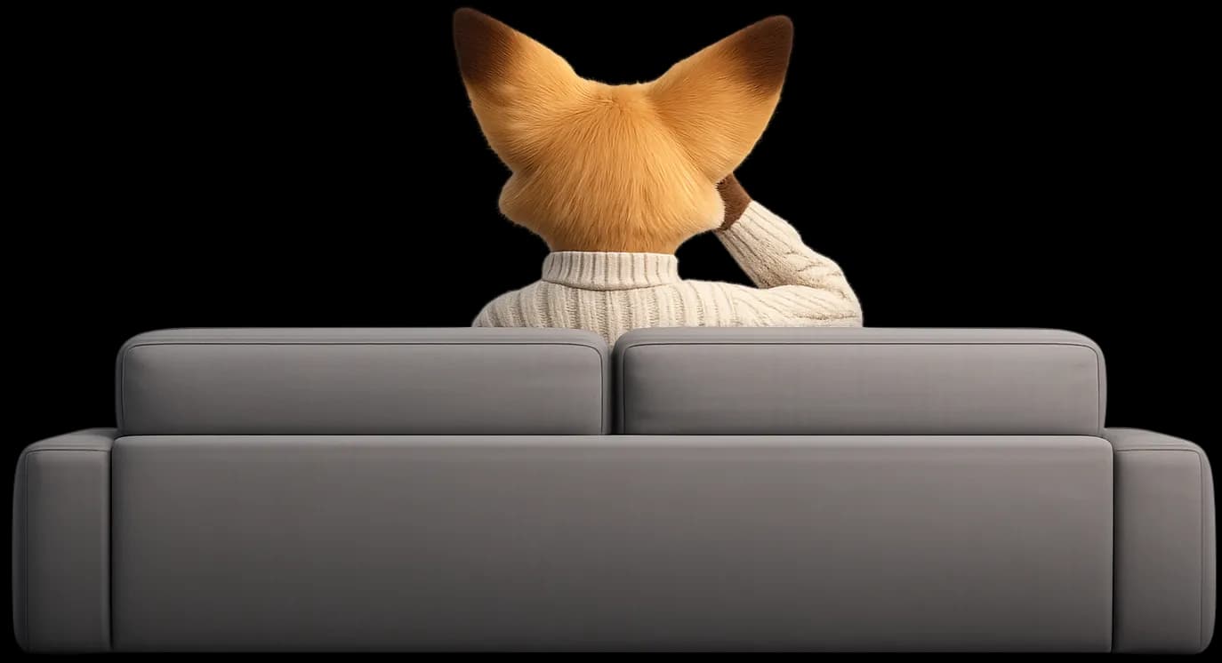 Maddie sitting on a sofa